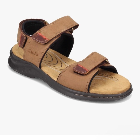 Clarks Men\'s Hapsford Creek Sandal in Tan Leather main image 10